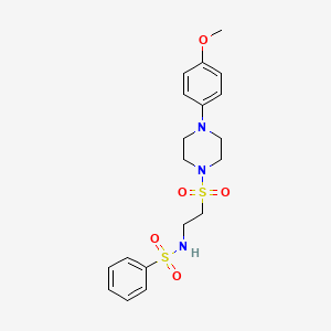 molecular formula C19H25N3O5S2 B2593771 N-(2-((4-(4-methoxyphenyl)piperazin-1-yl)sulfonyl)ethyl)benzenesulfonamide CAS No. 897622-20-7