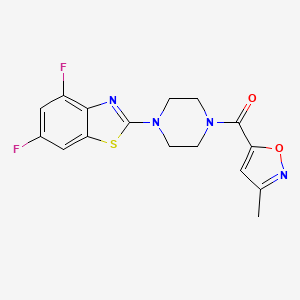 molecular formula C16H14F2N4O2S B2593776 (4-(4,6-Difluorobenzo[d]thiazol-2-yl)piperazin-1-yl)(3-methylisoxazol-5-yl)methanone CAS No. 946319-49-9