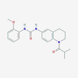 molecular formula C21H25N3O3 B2593777 1-(1-异丁酰-1,2,3,4-四氢喹啉-6-基)-3-(2-甲氧基苯基)脲 CAS No. 1203305-07-0