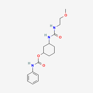 molecular formula C17H25N3O4 B2593779 3-(3-(2-甲氧基乙基)脲基)环己基苯甲酰胺 CAS No. 1351634-90-6
