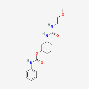 molecular formula C17H25N3O4 B2593779 3-(3-(2-Methoxyethyl)ureido)cyclohexylphenylcarbamat CAS No. 1351634-90-6