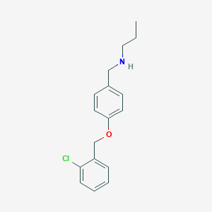 molecular formula C17H20ClNO B259378 N-{4-[(2-chlorobenzyl)oxy]benzyl}propan-1-amine 