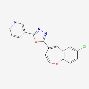 molecular formula C17H10ClN3O2 B2593786 2-(7-氯苯并[b]氧杂蒽-4-基)-5-(吡啶-3-基)-1,3,4-恶二唑 CAS No. 1081121-01-8