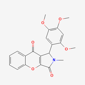 molecular formula C21H19NO6 B2593794 2-Methyl-1-(2,4,5-trimethoxyphenyl)-1,2-dihydrochromeno[2,3-c]pyrrole-3,9-dione CAS No. 862208-67-1