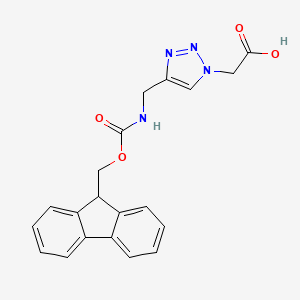 molecular formula C20H18N4O4 B2593800 2-{4-[({[(9H-芴-9-基)甲氧基]羰基}氨基)甲基]-1H-1,2,3-三唑-1-基}乙酸 CAS No. 943918-76-1