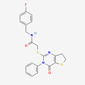 N-[(4-fluorophenyl)methyl]-2-[(4-oxo-3-phenyl-6,7-dihydrothieno[3,2-d]pyrimidin-2-yl)sulfanyl]acetamide