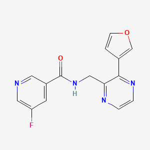 molecular formula C15H11FN4O2 B2593809 5-fluoro-N-((3-(furan-3-yl)pyrazin-2-yl)methyl)nicotinamide CAS No. 2034312-49-5