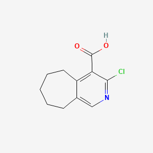 molecular formula C11H12ClNO2 B2593815 3-Chloro-6,7,8,9-tetrahydro-5H-cyclohepta[c]pyridine-4-carboxylic acid CAS No. 1511443-14-3