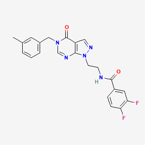 molecular formula C22H19F2N5O2 B2593821 3,4-difluoro-N-(2-(5-(3-methylbenzyl)-4-oxo-4,5-dihydro-1H-pyrazolo[3,4-d]pyrimidin-1-yl)ethyl)benzamide CAS No. 922118-30-7