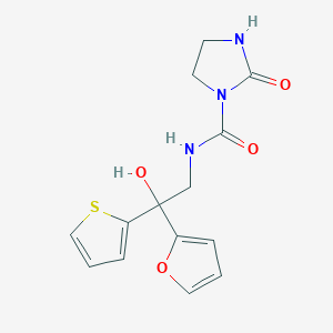 N-(2-(furan-2-yl)-2-hydroxy-2-(thiophen-2-yl)ethyl)-2-oxoimidazolidine-1-carboxamide