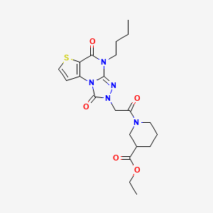 molecular formula C21H27N5O5S B2593833 N-butyl-1-{3-[(5,6,7,8-tetrahydronaphthalen-2-ylsulfonyl)amino]benzoyl}piperidine-4-carboxamide CAS No. 1358413-58-7