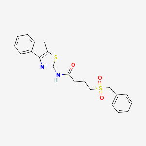 molecular formula C21H20N2O3S2 B2593834 4-(苄基磺酰基)-N-(8H-茚并[1,2-d]噻唑-2-基)丁酰胺 CAS No. 923457-55-0