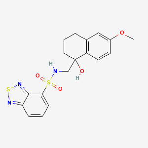 molecular formula C18H19N3O4S2 B2593835 N-((1-hydroxy-6-methoxy-1,2,3,4-tetrahydronaphthalen-1-yl)methyl)benzo[c][1,2,5]thiadiazole-4-sulfonamide CAS No. 2034601-23-3