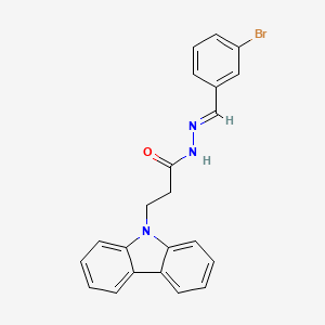 molecular formula C22H18BrN3O B2593840 N'-[(E)-(3-溴苯基)亚甲基]-3-(9H-咔唑-9-基)丙烷酰肼 CAS No. 304893-86-5