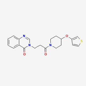 3-(3-oxo-3-(4-(thiophen-3-yloxy)piperidin-1-yl)propyl)quinazolin-4(3H)-one