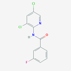molecular formula C12H7Cl2FN2O B2593854 Benzamide,n-(3,5-dichloro-2-pyridinyl)-3-fluoro- CAS No. 80269-82-5