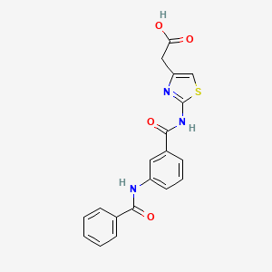 molecular formula C19H15N3O4S B2593855 (2-{[3-(Benzoylamino)benzoyl]amino}-1,3-thiazol-4-yl)acetic acid CAS No. 931374-31-1