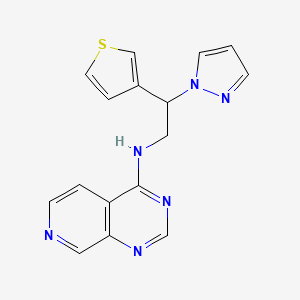 molecular formula C16H14N6S B2593860 N-(2-Pyrazol-1-yl-2-thiophen-3-ylethyl)pyrido[3,4-d]pyrimidin-4-amine CAS No. 2380188-87-2