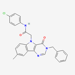 2-(3-benzyl-8-methyl-4-oxo-3H-pyrimido[5,4-b]indol-5(4H)-yl)-N-(4-chlorophenyl)acetamide