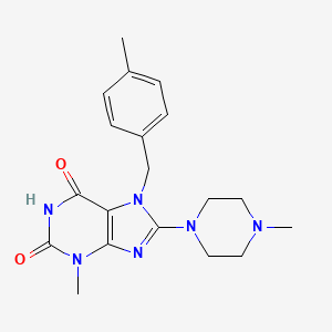 molecular formula C19H24N6O2 B2593865 3-methyl-7-(4-methylbenzyl)-8-(4-methylpiperazin-1-yl)-1H-purine-2,6(3H,7H)-dione CAS No. 332103-52-3