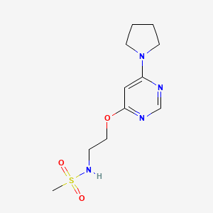 N-(2-((6-(pyrrolidin-1-yl)pyrimidin-4-yl)oxy)ethyl)methanesulfonamide