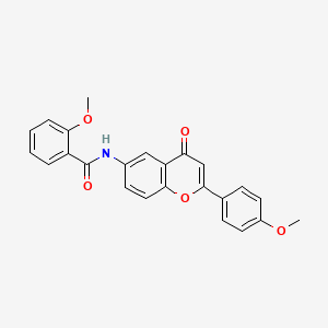 molecular formula C24H19NO5 B2593871 2-methoxy-N-(2-(4-methoxyphenyl)-4-oxo-4H-chromen-6-yl)benzamide CAS No. 923257-25-4