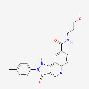 molecular formula C22H22N4O3 B2593872 N-(3,5-二甲苯基)-5-(4-甲基-1,3-噻唑-2-基)-1-(2-氧代-2-吡咯烷-1-基乙基)-1H-吡咯-3-磺酰胺 CAS No. 1251566-29-6