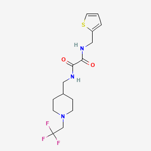 molecular formula C15H20F3N3O2S B2593876 N'-(Thiophen-2-ylmethyl)-N-[[1-(2,2,2-trifluoroethyl)piperidin-4-yl]methyl]oxamide CAS No. 2310121-80-1