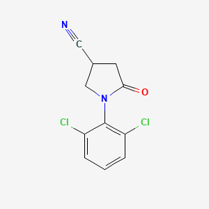 molecular formula C11H8Cl2N2O B2593877 1-(2,6-二氯苯基)-5-氧代吡咯烷-3-腈 CAS No. 1181623-64-2