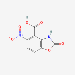 molecular formula C8H4N2O6 B2593883 5-ニトロ-2-オキソ-3H-1,3-ベンゾオキサゾール-4-カルボン酸 CAS No. 2418715-22-5