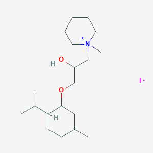 molecular formula C19H38INO2 B2593892 1-(2-羟基-3-((2-异丙基-5-甲基环己基)氧基)丙基)-1-甲基哌啶-1-碘 CAS No. 1039397-89-1