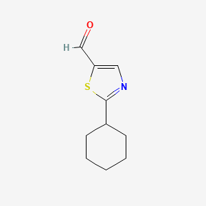 molecular formula C10H13NOS B2593893 2-シクロヘキシルチアゾール-5-カルバルデヒド CAS No. 933752-92-2