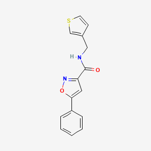 molecular formula C15H12N2O2S B2593897 5-phenyl-N-(thiophen-3-ylmethyl)isoxazole-3-carboxamide CAS No. 1207051-81-7