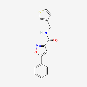 molecular formula C15H12N2O2S B2593897 5-Phenyl-N-(Thien-3-ylmethyl)isoxazol-3-carboxamid CAS No. 1207051-81-7