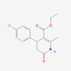 molecular formula C15H16ClNO3 B2593898 Ethyl 4-(4-chlorophenyl)-2-methyl-6-oxo-1,4,5,6-tetrahydro-3-pyridinecarboxylate CAS No. 329700-15-4