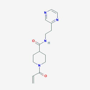 1-Prop-2-enoyl-N-(2-pyrazin-2-ylethyl)piperidine-4-carboxamide