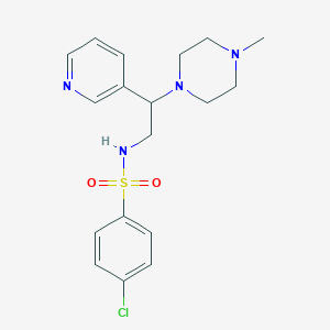 molecular formula C18H23ClN4O2S B2593902 4-chloro-N-[2-(4-methylpiperazin-1-yl)-2-pyridin-3-ylethyl]benzenesulfonamide CAS No. 862827-26-7