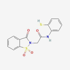 2-(1,1-dioxido-3-oxobenzo[d]isothiazol-2(3H)-yl)-N-(2-mercaptophenyl)acetamide