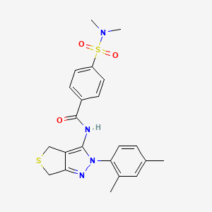 molecular formula C22H24N4O3S2 B2593908 N-[2-(2,4-dimethylphenyl)-4,6-dihydrothieno[3,4-c]pyrazol-3-yl]-4-(dimethylsulfamoyl)benzamide CAS No. 396723-04-9