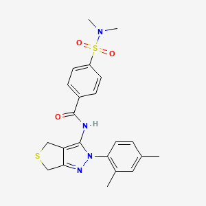 molecular formula C22H24N4O3S2 B2593908 N-(2-(2,4-dimetilfenil)-4,6-dihidro-2H-tieno[3,4-c]pirazol-3-il)-4-(N,N-dimetilsulfamil)benzamida CAS No. 396723-04-9