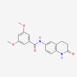 molecular formula C18H18N2O4 B2593909 3,5-dimethoxy-N-(2-oxo-1,2,3,4-tetrahydroquinolin-6-yl)benzamide CAS No. 921999-79-3