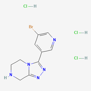 molecular formula C10H13BrCl3N5 B2593910 3-bromo-5-{5H,6H,7H,8H-[1,2,4]triazolo[4,3-a]pyrazin-3-yl}pyridine trihydrochloride CAS No. 1803588-43-3