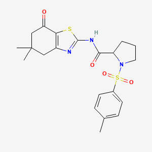 N-(5,5-dimethyl-7-oxo-4,5,6,7-tetrahydrobenzo[d]thiazol-2-yl)-1-tosylpyrrolidine-2-carboxamide
