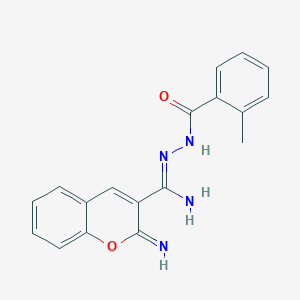 molecular formula C18H16N4O2 B2593917 (Z)-2-imino-N'-(2-methylbenzoyl)-2H-chromene-3-carbohydrazonamide CAS No. 941010-13-5