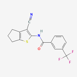 molecular formula C16H11F3N2OS B2593921 N-(3-氰基-5,6-二氢-4H-环戊[b]噻吩-2-基)-3-(三氟甲基)苯甲酰胺 CAS No. 392238-68-5