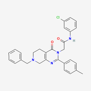 molecular formula C29H27ClN4O2 B2593924 N-(3-chlorophényl)-2-[7-benzyl-2-(4-méthylphényl)-4-oxo-3H,4H,5H,6H,7H,8H-pyrido[3,4-d]pyrimidin-3-yl]acétamide CAS No. 1206992-14-4