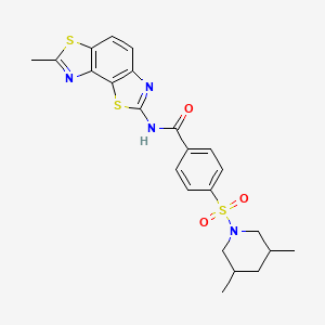 molecular formula C23H24N4O3S3 B2593932 4-(3,5-dimethylpiperidin-1-yl)sulfonyl-N-(7-methyl-[1,3]thiazolo[5,4-e][1,3]benzothiazol-2-yl)benzamide CAS No. 361170-93-6