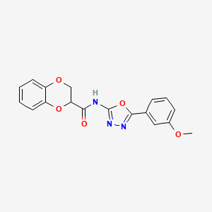 molecular formula C18H15N3O5 B2593935 N-[5-(3-methoxyphenyl)-1,3,4-oxadiazol-2-yl]-2,3-dihydro-1,4-benzodioxine-3-carboxamide CAS No. 865286-46-0