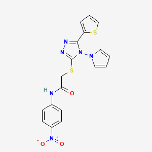 N-(4-nitrophenyl)-2-{[4-(1H-pyrrol-1-yl)-5-(thiophen-2-yl)-4H-1,2,4-triazol-3-yl]sulfanyl}acetamide