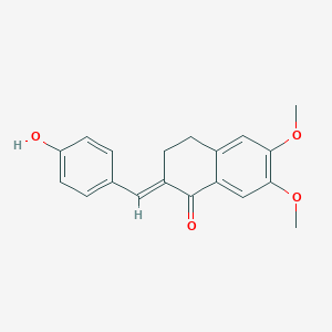 molecular formula C19H18O4 B259395 2-[(E)-4-Hydroxybenzylidene]-6,7-dimethoxytetralin-1-one 